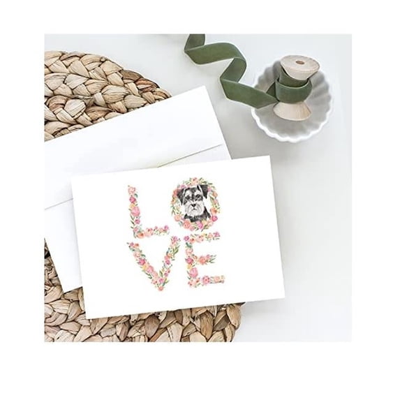 5 x 7 in. Unisex Schnauzer No.2 Love Greeting Cards & Envelopes - Pack of 8