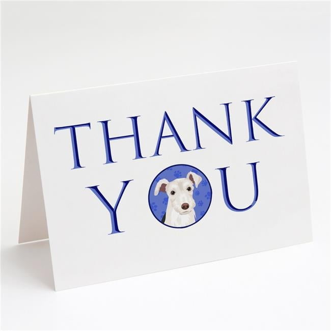 5 x 7 in. Unisex Schnauzer Parti Thank You Greeting Cards & Envelopes, Multi Color - Pack of 8