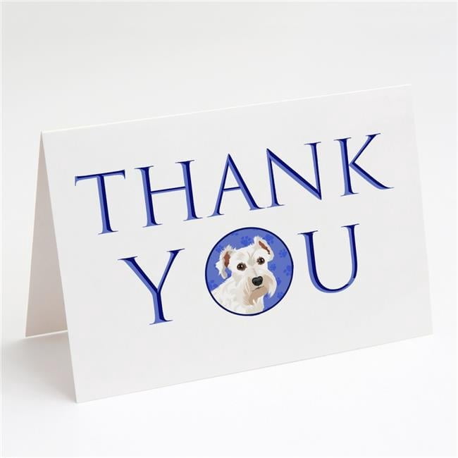 5 x 7 in. Unisex Schnauzer White No.1 Thank You Greeting Cards & Envelopes, Multi Color - Pack of 8