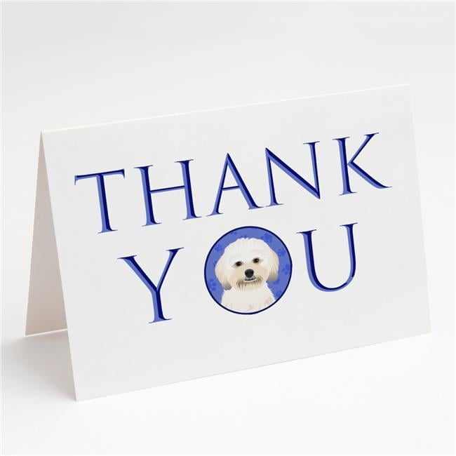 5 x 7 in. Unisex Shih-Tzu Gold No.5 Thank You Greeting Cards & Envelopes, Multi Color - Pack of 8