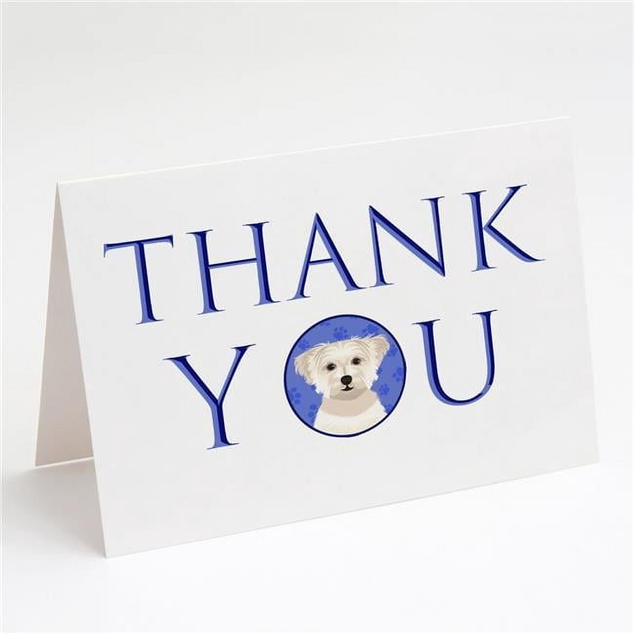5 x 7 in. Unisex Shih-Tzu Gold No.6 Thank You Greeting Cards & Envelopes, Multi Color - Pack of 8
