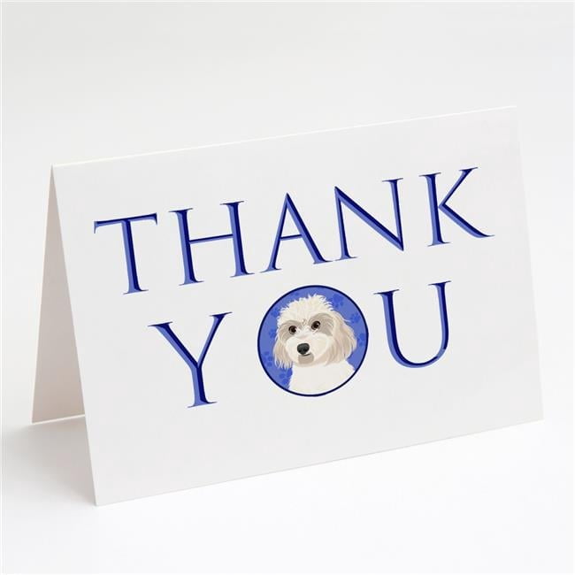 5 x 7 in. Unisex Shih-Tzu Gold No.7 Thank You Greeting Cards & Envelopes, Multi Color - Pack of 8