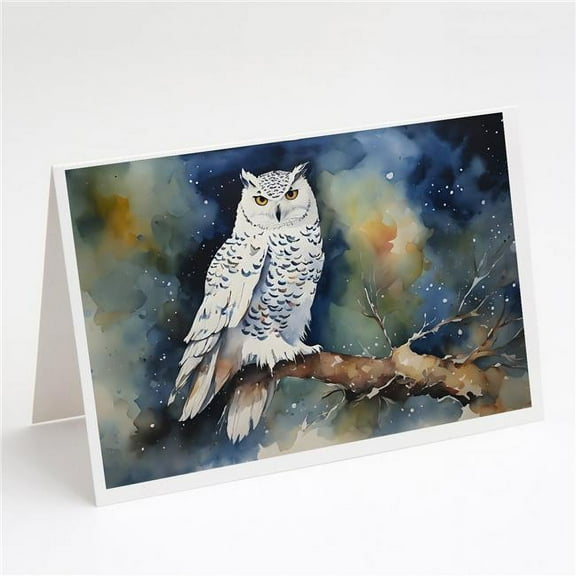 5 x 7 in. Unisex Snowy Owl Greeting Cards - Pack of 8