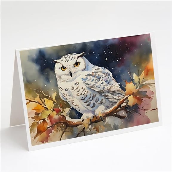 5 x 7 in. Unisex Snowy Owl Greeting Cards - Pack of 8