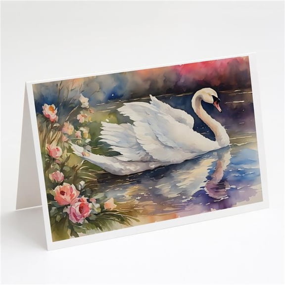 5 x 7 in. Unisex Swan Greeting Cards - Pack of 8