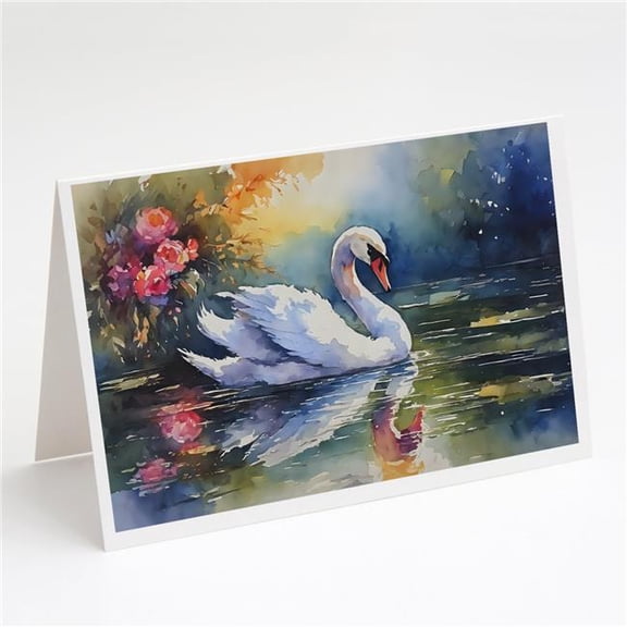 5 x 7 in. Unisex Swan Greeting Cards - Pack of 8