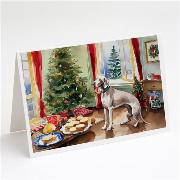 5 x 7 in. Unisex Weimaraner Christmas Cookies Greeting Cards - Pack of 8
