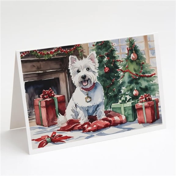 5 x 7 in. Unisex Westie Christmas Greeting Cards & Envelopes - Pack of 8
