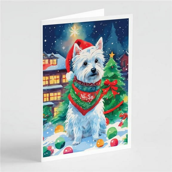 5 x 7 in. Unisex Westie Christmas Greeting Cards - Pack of 8