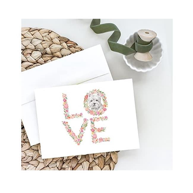 5 x 7 in. Unisex Westie No.6 Love Greeting Cards & Envelopes - Pack of 8