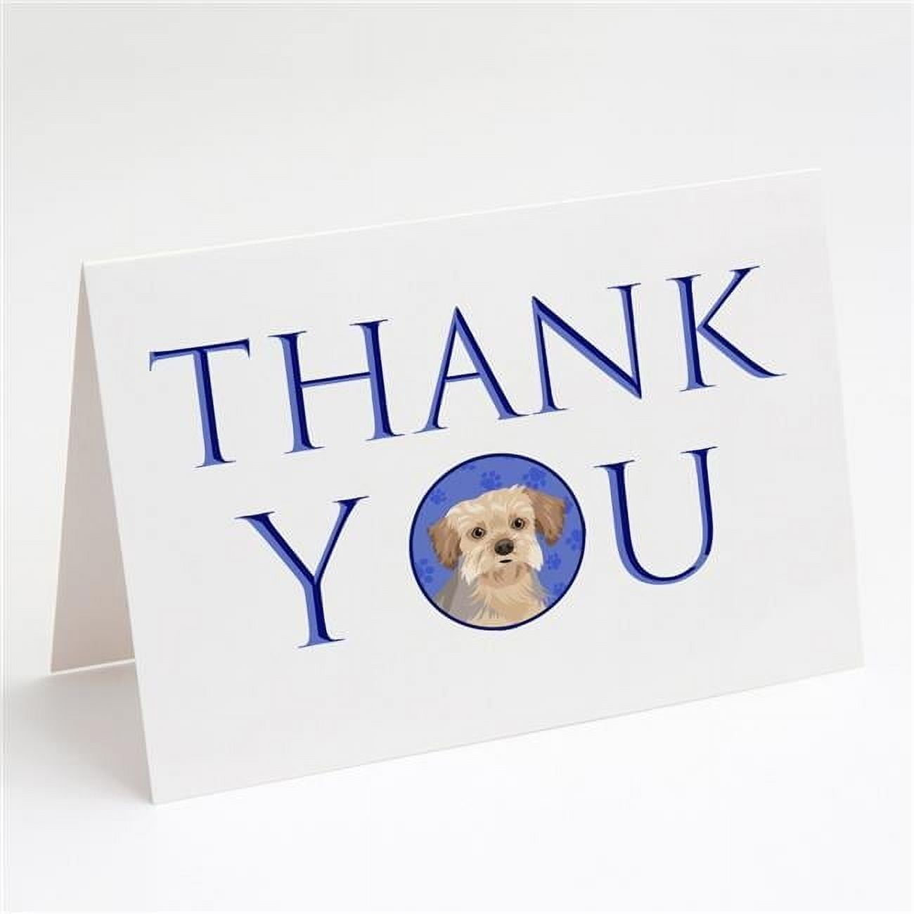 5 x 7 in. Unisex Yorkie Blue & Tan No.1 Thank You Greeting Cards & Envelopes, Multi Color - Pack of 8