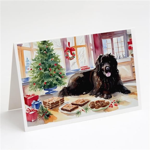 5 x 7 in. Unisex foundland Christmas Cookies Greeting Cards - Pack of 8