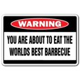 thumbnail image 1 of 5 x 7 in. Worlds Best Barbecue Warning Decal - BBQ Smoker Grill Ribs Hamburgers Hot Dogs, 1 of 1