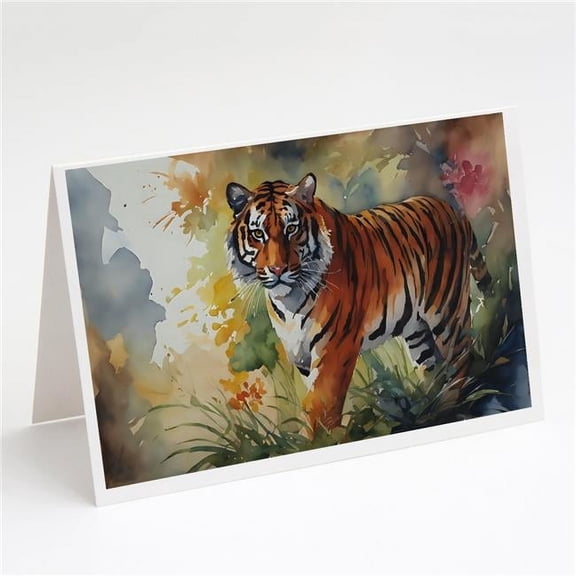 5 x 7 x 0.01 in. Bengal Tiger Greeting Cards - Pack of 8