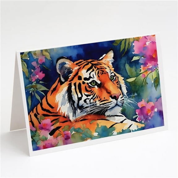 5 x 7 x 0.01 in. Bengal Tiger Greeting Cards - Pack of 8