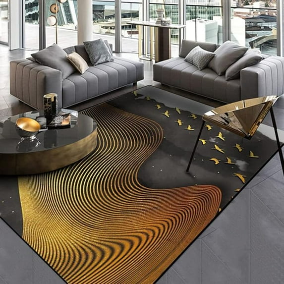 5 x 7ft Aurora Asuka Area Rug For Living Room Bedroom, Modern Abstract Art Rug Non-Slip Carpet Non-Shedding For Kids Nursery Room Washable Rug