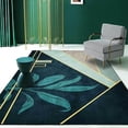 thumbnail image 1 of 5 x 7ft Green Gold Striped Pattern Area Rug, Floral Abstract Modern Decorative Rug, Indoor Rug Anti-Slip Backing Durable Suitable For Living Room Bedroom Dining Room, 1 of 6