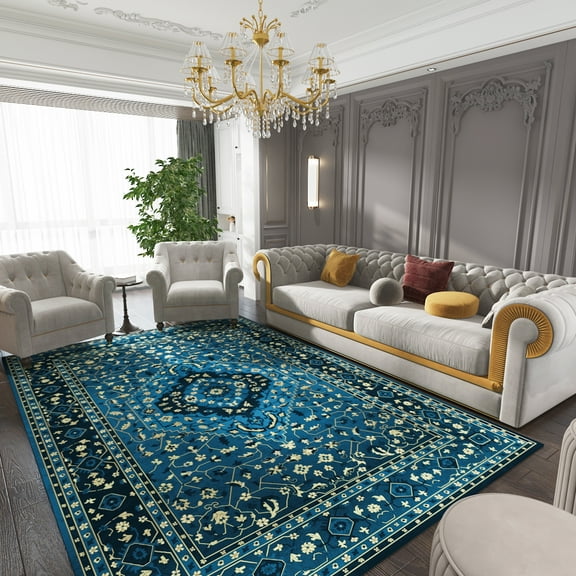 5' x 8' / 7' x 10' Luxury Ultra Soft Fluffy Area Rugs, Washable Floor Carpet Rugs for Dining Room,Bedroom,Living Room ,Vintage Large Sizes Indoor Outdoor Entry Area Rugs