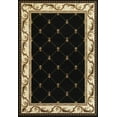 thumbnail image 1 of 5' x 8' Black Fleur de Lis Diamond Bordered Indoor Area Rug, 1 of 7