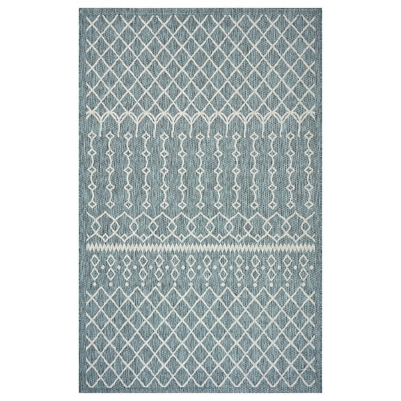 5â€™ x 8â€™ Blue Array Indoor Outdoor Area Rug