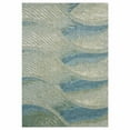 thumbnail image 1 of 5â€™ x 8â€™ Blue Beige Abstract Waves Modern Area Rug, 1 of 5