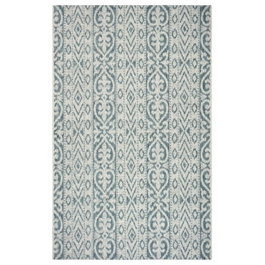 5â€™ x 8â€™ Blue Geometric Indoor Outdoor Area Rug