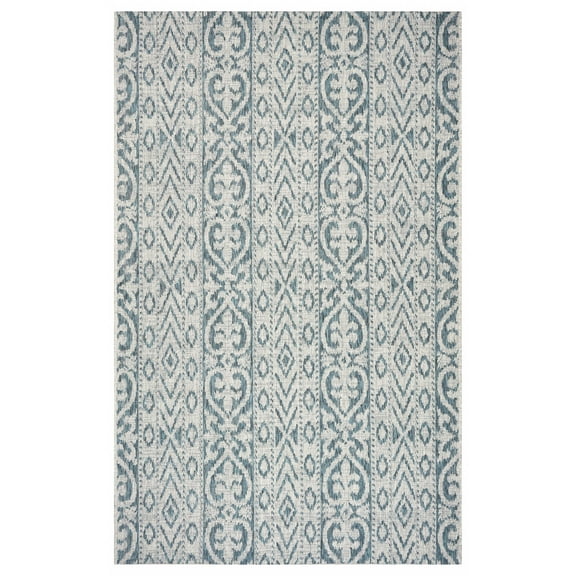 5â€™ x 8â€™ Blue Geometric Indoor Outdoor Area Rug