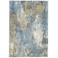 thumbnail image 1 of 5â€™ x 8â€™ Blue Gold Abstract Painting Modern Area Rug, 1 of 9