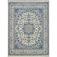 thumbnail image 1 of 5' x 8' Blue and Cream White Traditional Rectangular Area Throw Rug, 1 of 1