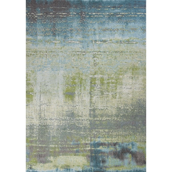 5' x 8' Blue or Green Abstract Indoor Area Rug