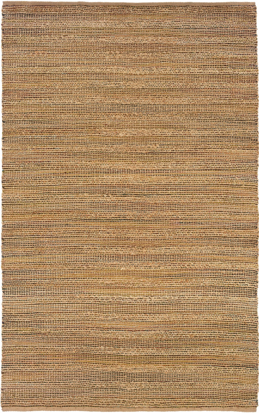 Blue and Brown Braided Chenille Area Rug, 5' x 8'