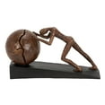 thumbnail image 1 of 5" x 8" Brown Polystone People Sculpture with Ball, by DecMode, 1 of 10