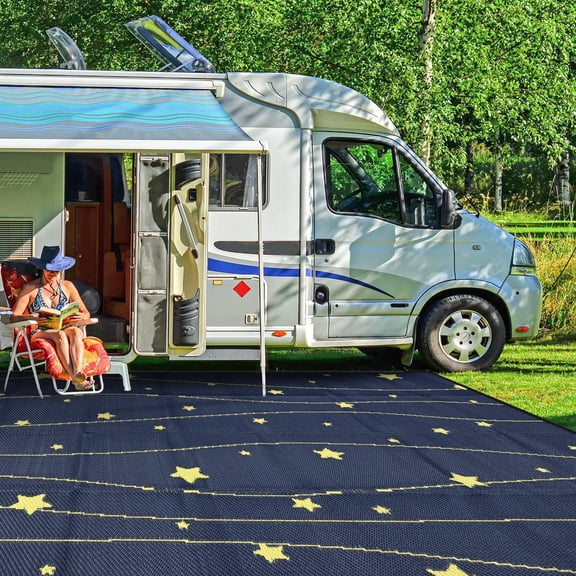 5 x 8 Feet Straw Rug | Waterproof Outdoor Camping Rugs | Quick Drying Picnic Rug | Sand Free Reversible Beach Mats