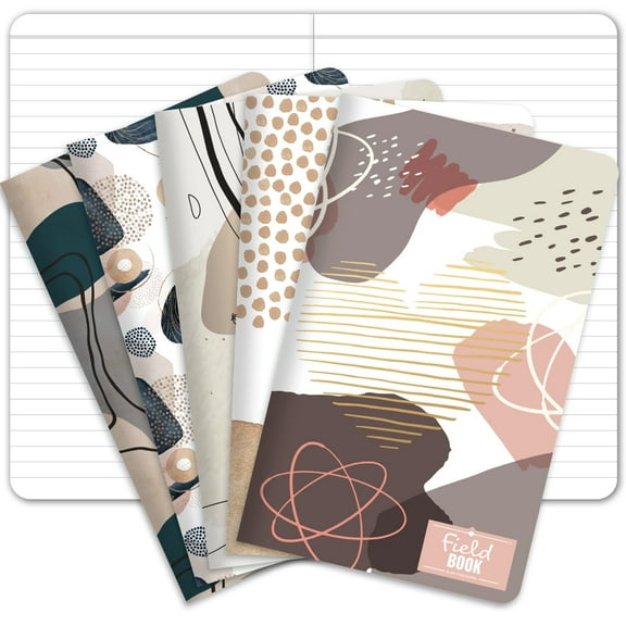 5 x 8 Field Book 5 Pack Set - Line Text / Boho