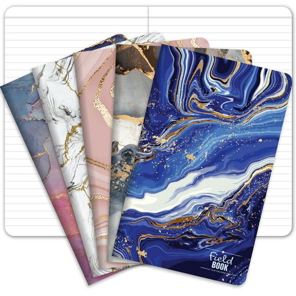 5 x 8 Field Book Set - Line Text / Combo Marble Covers