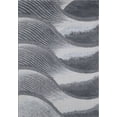 thumbnail image 1 of 5â€™ x 8â€™ Gray Blue Abstract Waves Modern Area Rug, 1 of 10