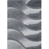 5’ x 8’ Gray Blue Abstract Waves Modern Area Rug