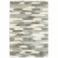 thumbnail image 1 of 5â€™ x 8â€™ Gray and Ivory Geometric Pattern Area Rug, 1 of 3