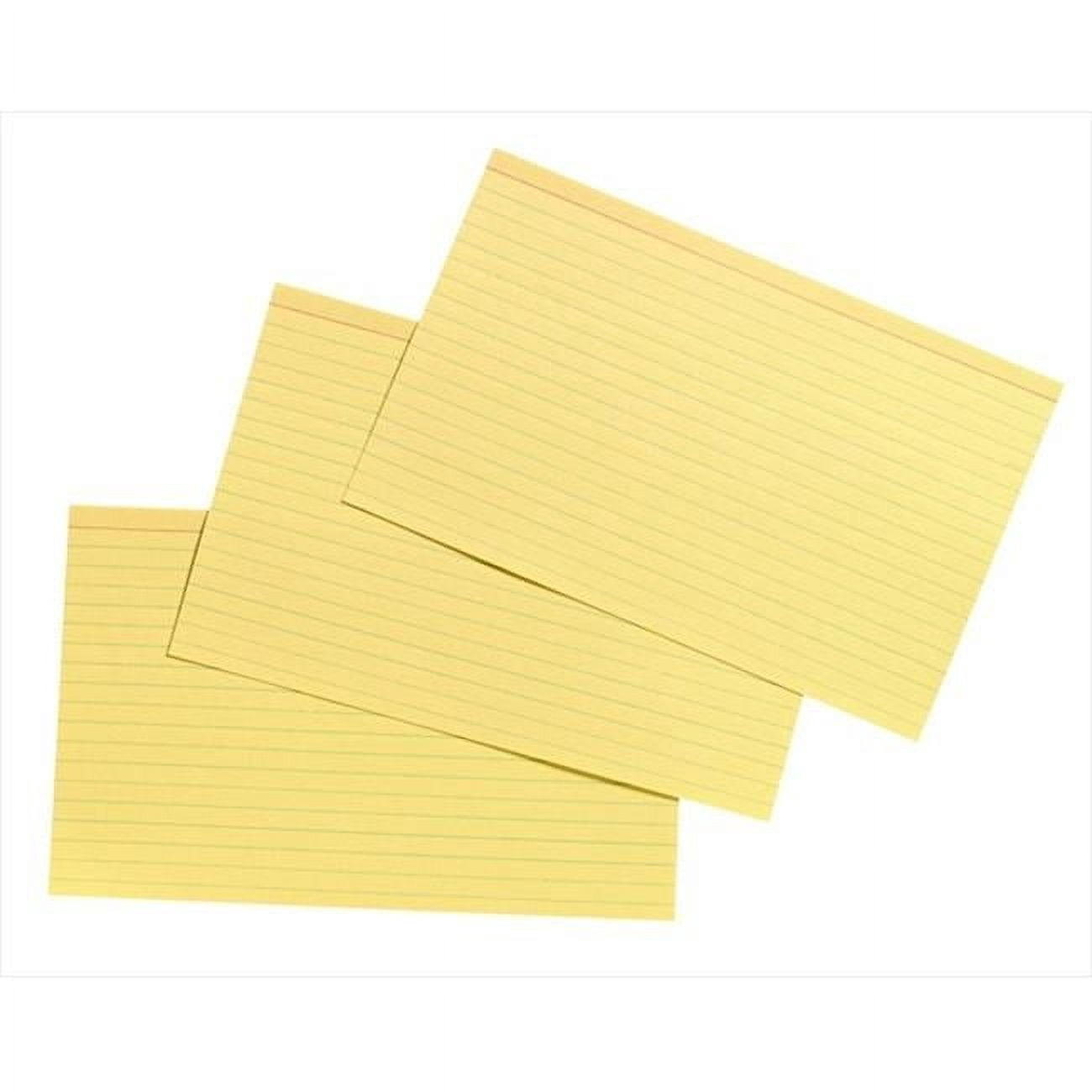5 x 8 In. Heavyweight Ruled Index Card, Canary, Pack - 100