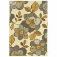 thumbnail image 1 of 5' x 8' Ivory Gray Large Floral Blooms Indoor Outdoor Area Rug, 1 of 2
