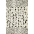 thumbnail image 1 of 5' x 8' Ivory and Black Tribal Motifs Rectangular Area Throw Rug, 1 of 3