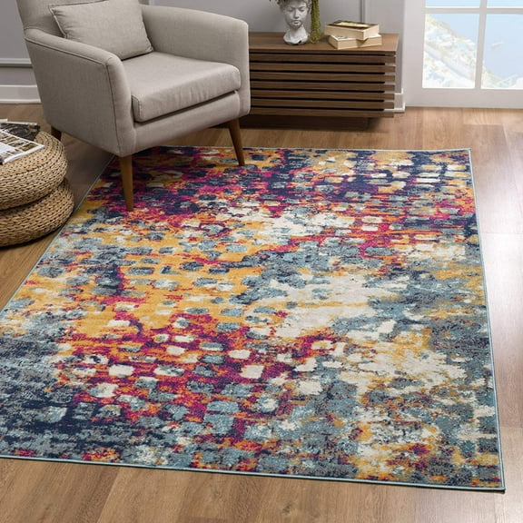 5â€™ x 8â€™ Multicolored Abstract Painting Area Rug