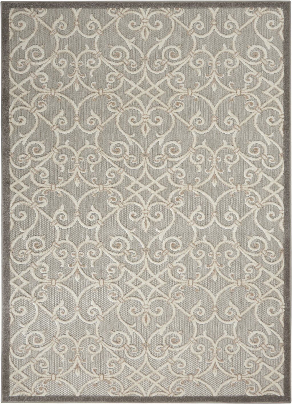 4â€™ x 6â€™ Natural and Gray Indoor Outdoor Area Rug - Walmart.com