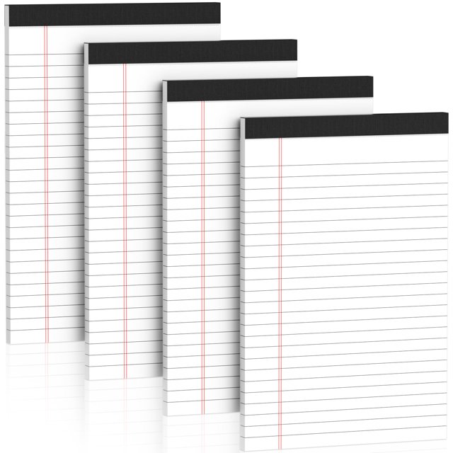 5" x 8" Note Pads 4 Pack of Legal Pads 21lb Notepad College Ruled Legal