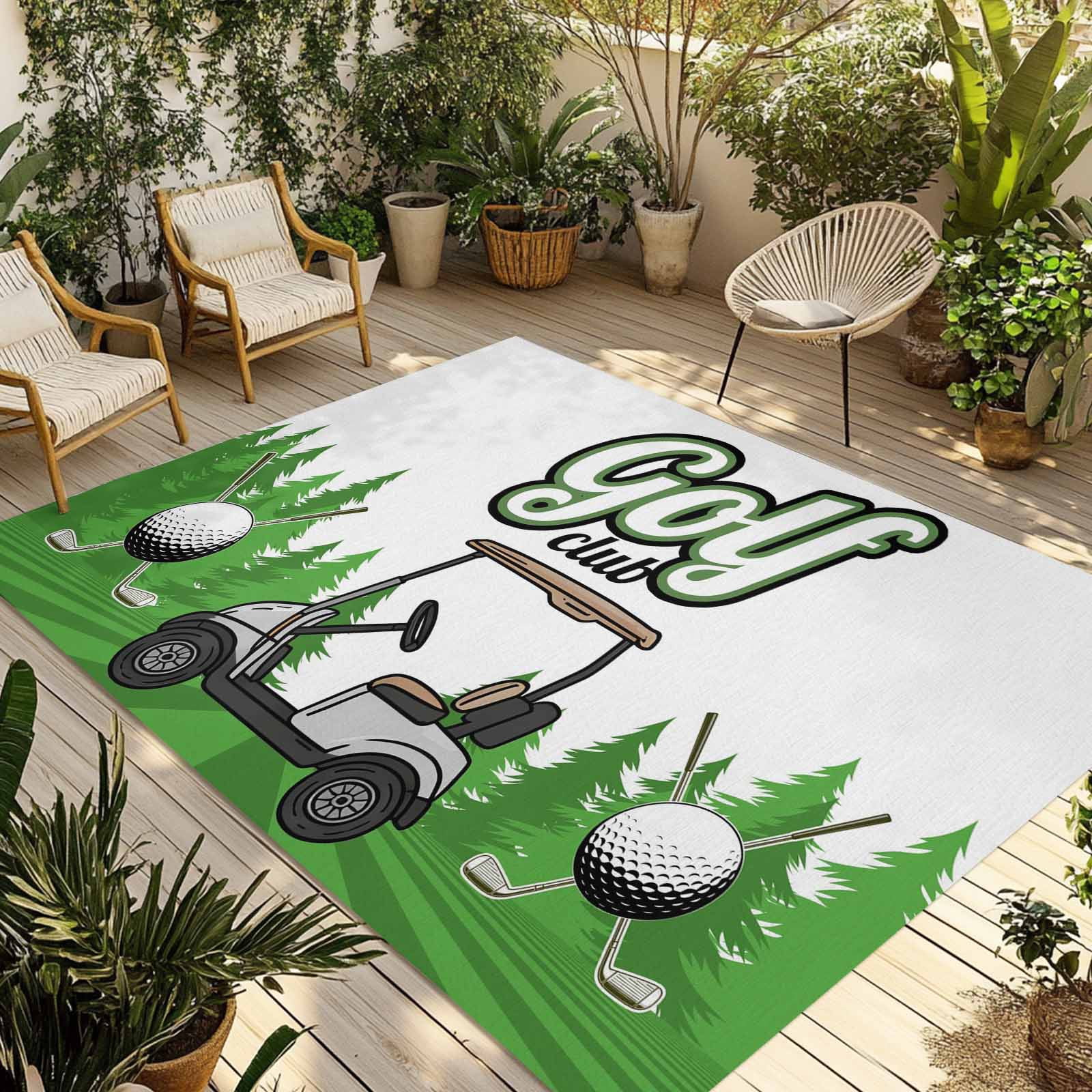 Golf Ramp Rug 5' x 8' Outdoor Rug, Golf Outdoor Washable Rug Large Floor Carpet ...