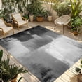 thumbnail image 1 of 5' x 8' Outdoor Rug, Grey Outdoor Washable Rug Large Floor Carpet, Modern Oil Painted Art Abstract Geometric Non Shedding Area Rug for Outside Patio RV Porch Deck Balcony Camping Living Room, 1 of 9