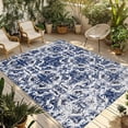 thumbnail image 1 of 5' x 8' Outdoor Rug, Navy Blue Boho Outdoor Washable Rug Large Floor Carpet, Ehtnic Abstract Art Modern Geometric Non Shedding Area Rug for Outside Patio RV Porch Deck Balcony Camping Living Room, 1 of 9