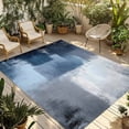 thumbnail image 1 of 5' x 8' Outdoor Rug, Navy Blue Grey Outdoor Washable Rug Large Floor Carpet, Modern Ombre Oil Painted Abstract Art Non Shedding Area Rug for Outside Patio RV Porch Deck Balcony Camping Living Room, 1 of 9