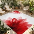 thumbnail image 1 of 5' x 8' Outdoor Rug, Red Flower Outdoor Washable Rug Large Floor Carpet, Boho Modern Floral Abstract Ombre Leaf White Non Shedding Area Rug for Outside Patio RV Porch Deck Balcony Camping Living Room, 1 of 9