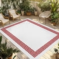 thumbnail image 1 of 5' x 8' Outdoor Rug, Red Geometric Outdoor Washable Rug Large Floor Carpet, Modern Key Greek Design Abstract Art Non Shedding Area Rug for Outside Patio RV Porch Deck Balcony Camping Living Room, 1 of 9